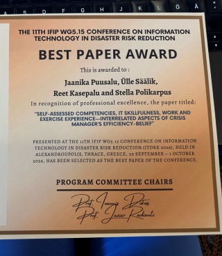 ITDRR best paper award