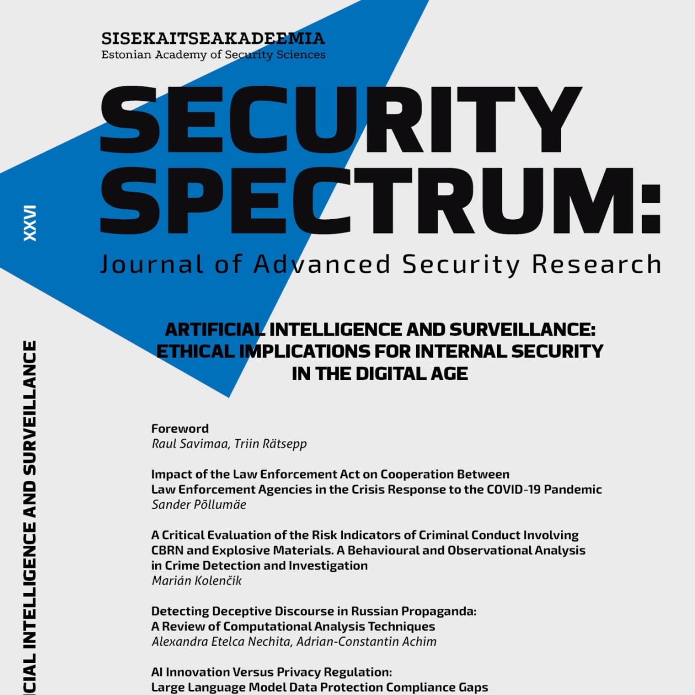 Teadusajakirja Security Spectrum’i värske number keskendu ...